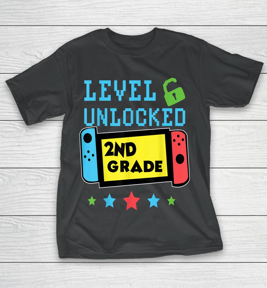 2Nd Grade Level Unlocked Gamer First Day Of School Boys T-Shirt