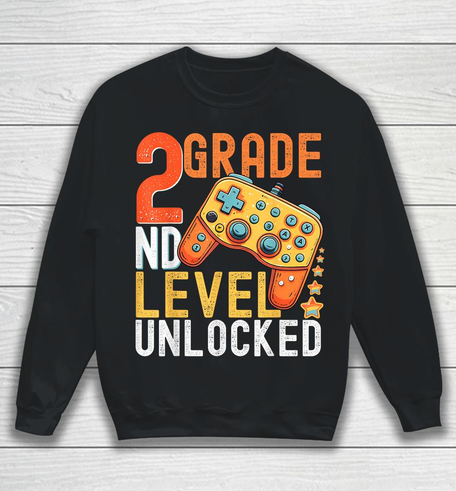 2Nd Grade Level Unlocked Video Game Back To School Boys Sweatshirt