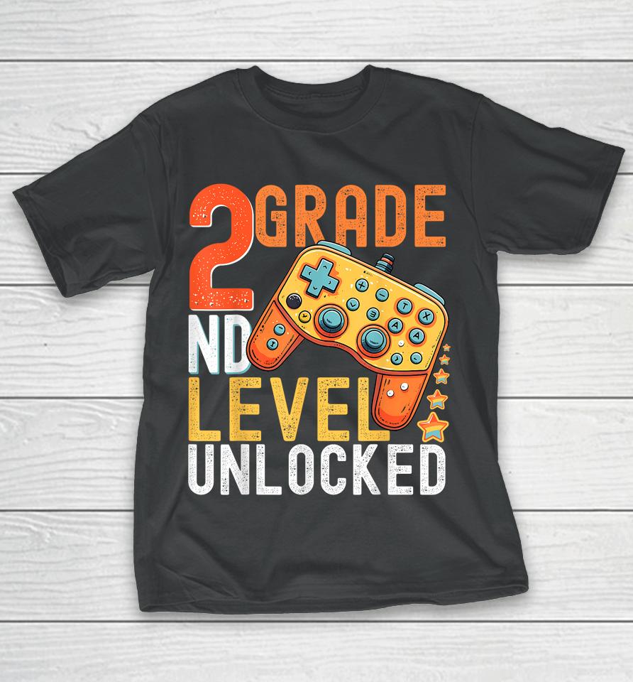 2Nd Grade Level Unlocked Video Game Back To School Boys T-Shirt