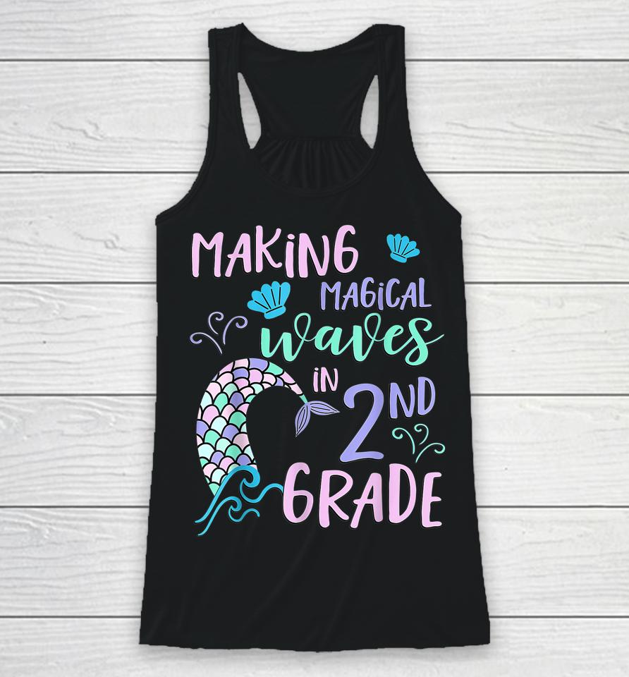 2Nd Grade Shirt For Girls Cute Mermaid Back To School Second Racerback Tank