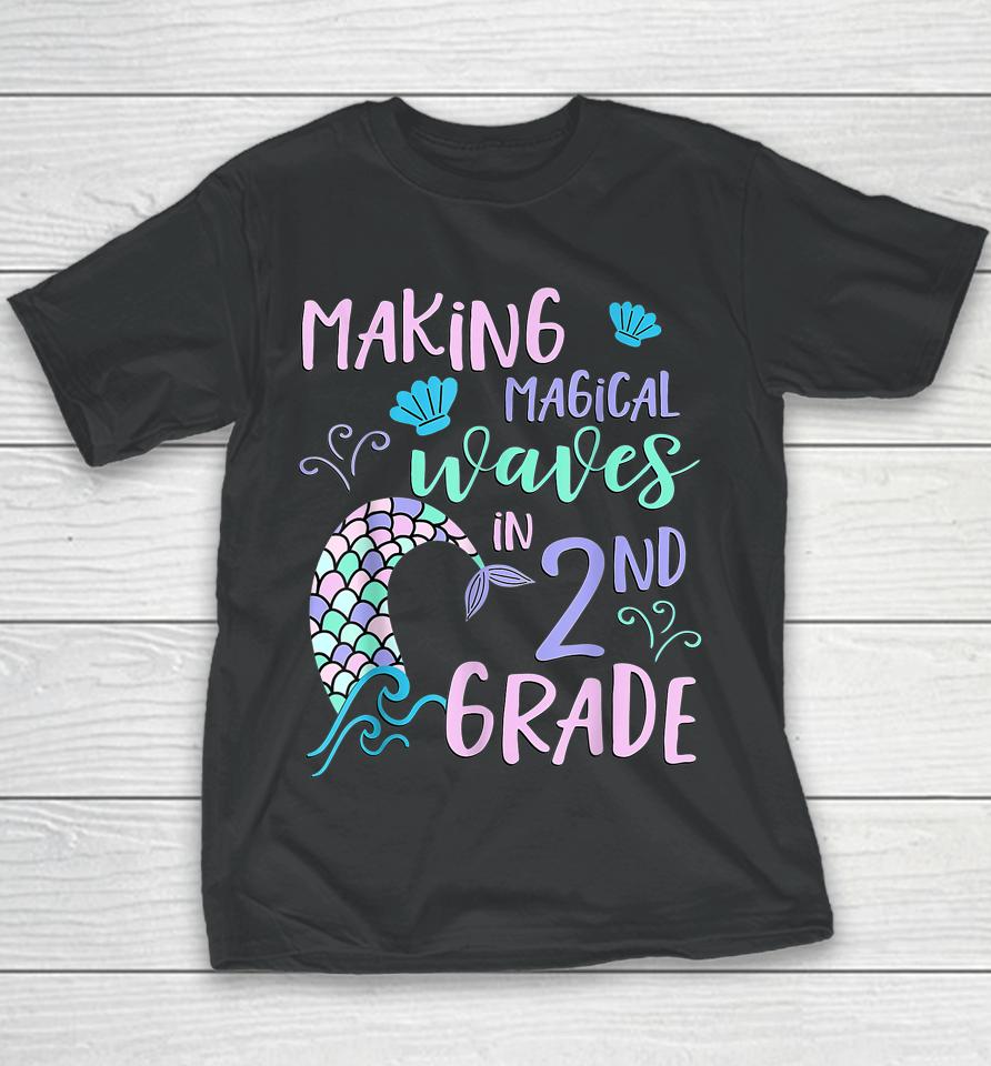 2Nd Grade Shirt For Girls Cute Mermaid Back To School Second Youth T-Shirt