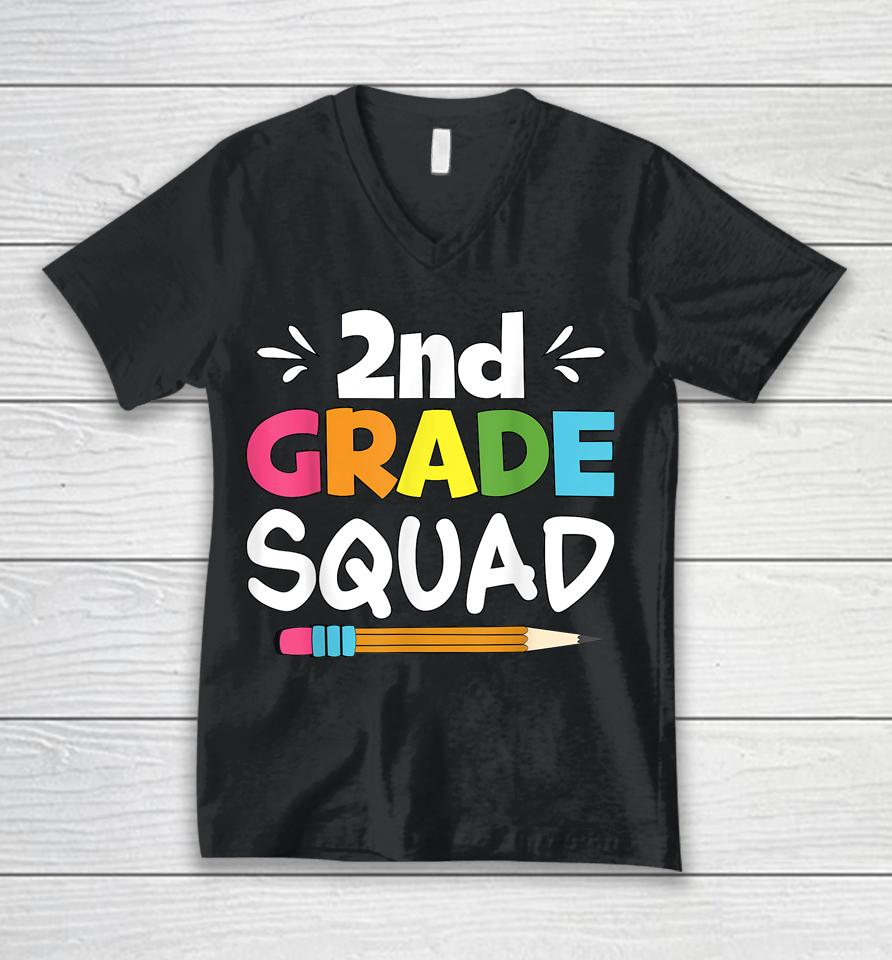 2Nd Grade Squad Second Teacher Student Team Back To School Unisex V-Neck T-Shirt
