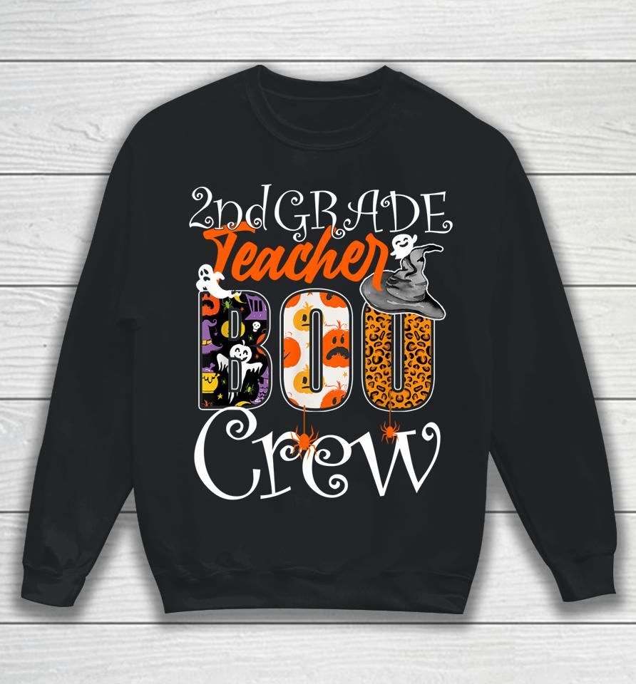 2Nd Grade Teacher Boo Crew Halloween Second Grade Teacher Sweatshirt