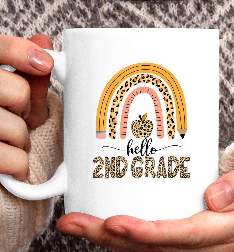 2Nd Grade Teacher Leopard Rainbow Girls Back To School Coffee Mug