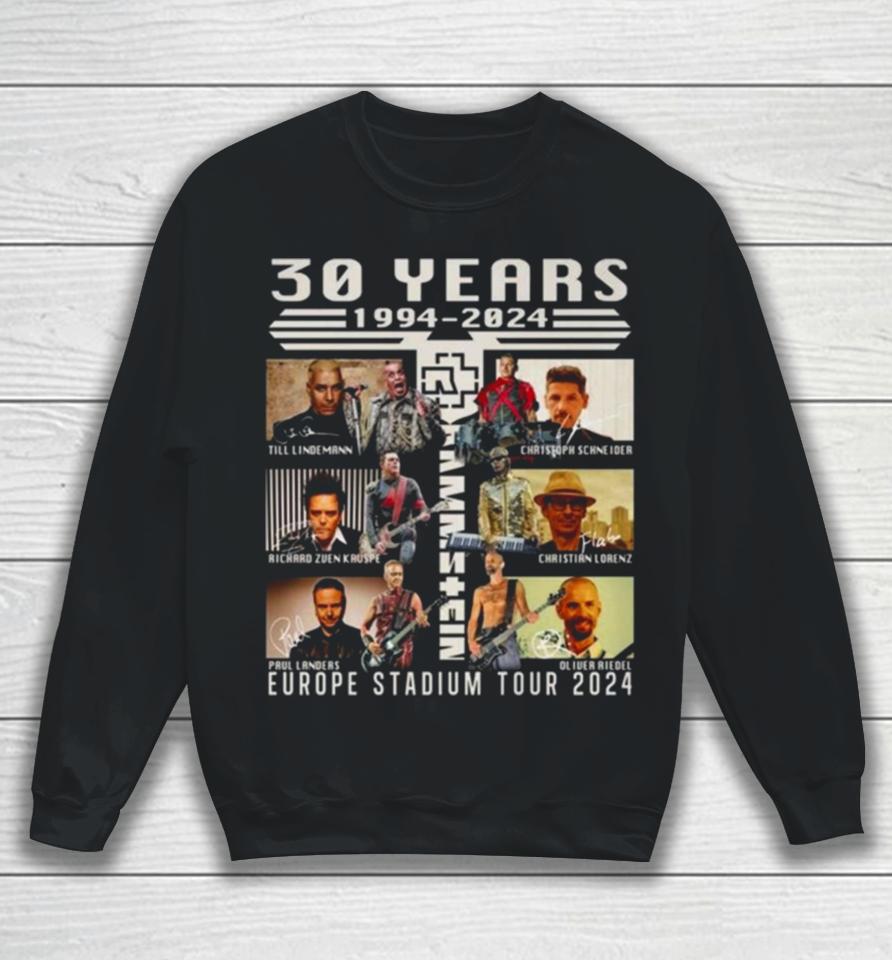 30 Years 1994 2024 Rammstein Europe Stadium Tour 2024 Sweatshirt
