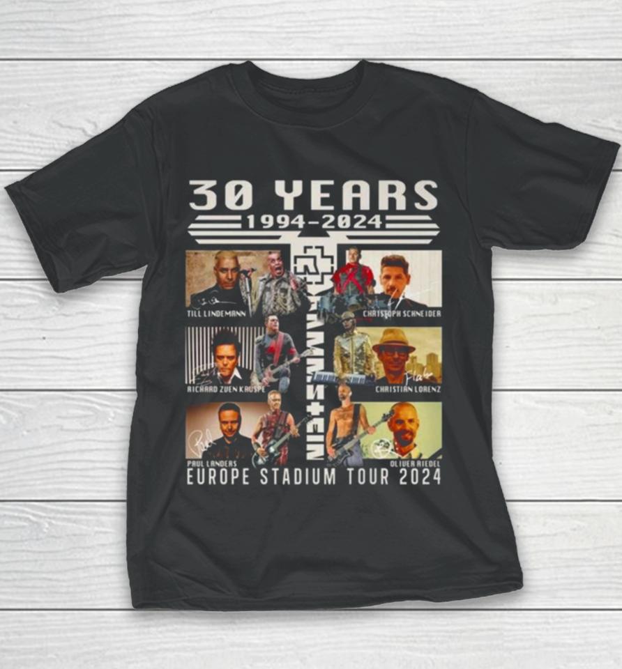 30 Years 1994 2024 Rammstein Europe Stadium Tour 2024 Youth T-Shirt