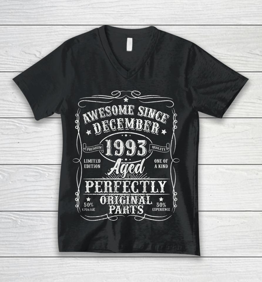 30 Years Old Vintage December 1993 Gifts 30Th Birthday Unisex V-Neck T-Shirt