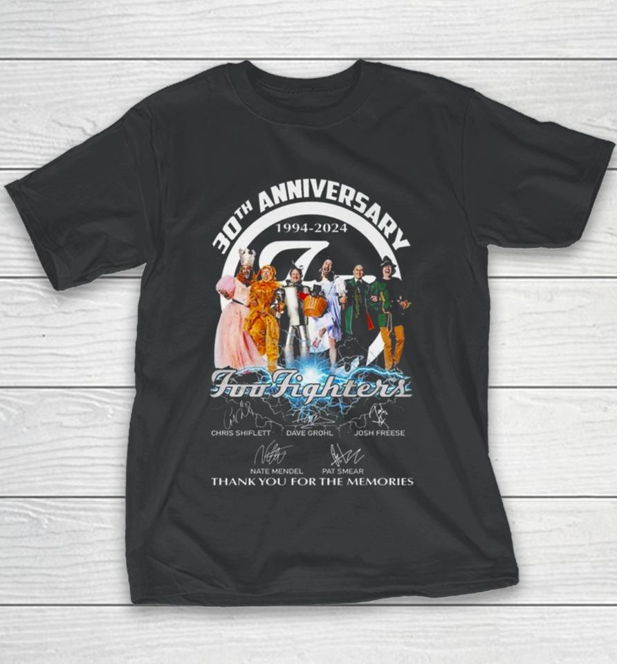 30Th Anniversary 1994 2024 Foo Fighters Thank You For The Memories Youth T-Shirt