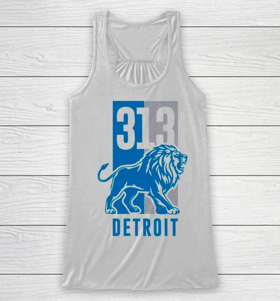 313 Detroit Lions Michigan Football Racerback Tank