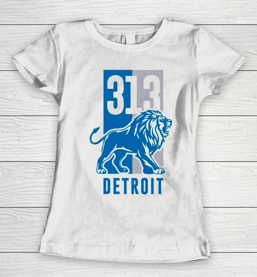 313 Detroit Lions Michigan Football Women T-Shirt
