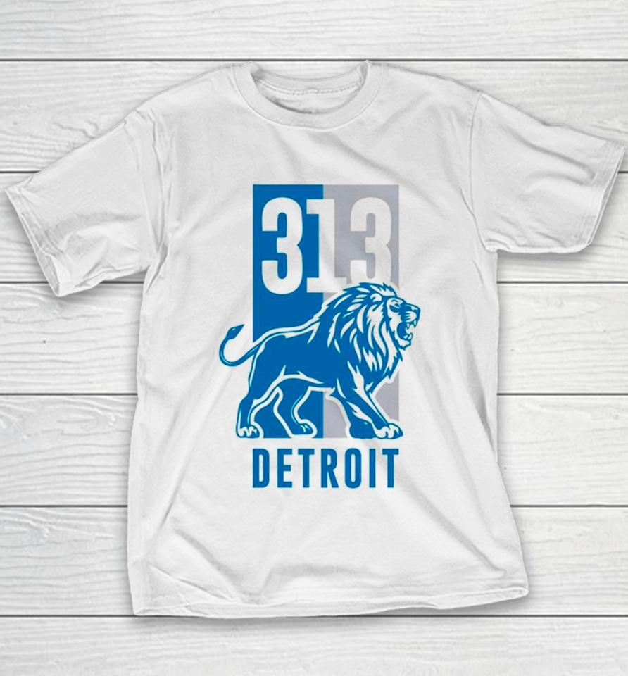 313 Detroit Lions Michigan Football Youth T-Shirt