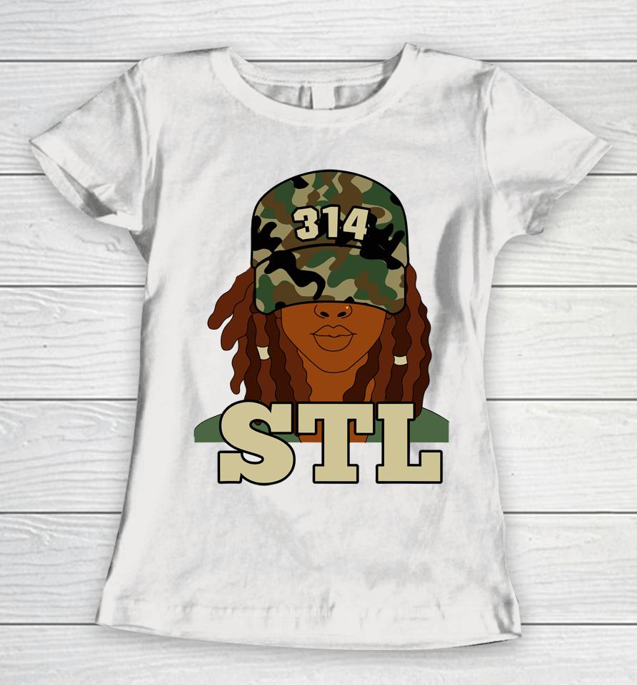 314 Stl St. Louis Black Woman Locs Women T-Shirt
