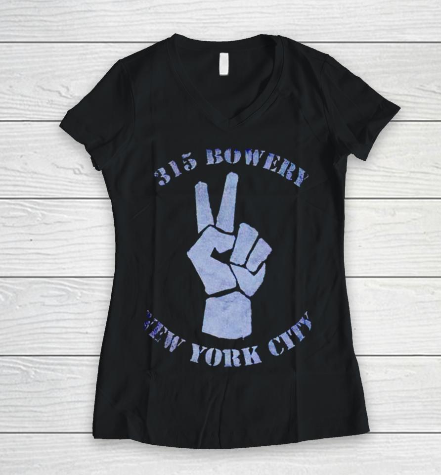 315 Bowery New York City Women V-Neck T-Shirt
