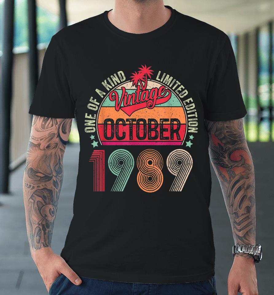 33 Years Old Gifts 33Rd Birthday Vintage October 1989 Premium T-Shirt