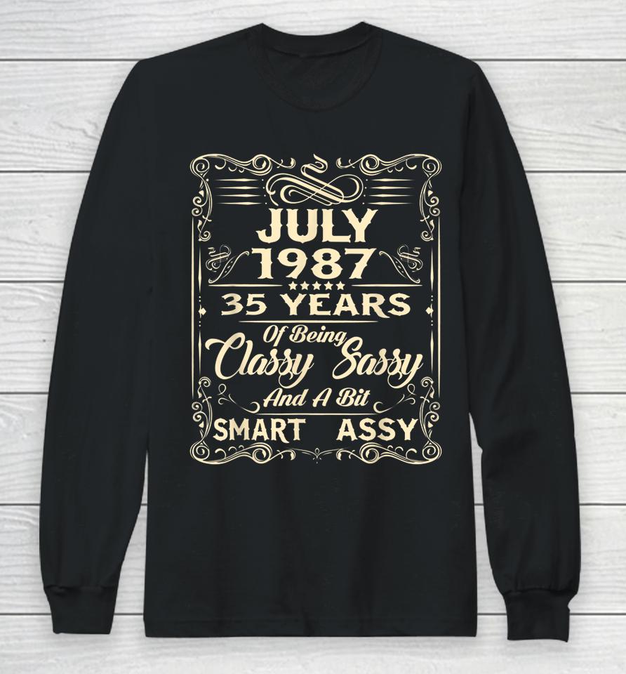 35Th Birthday Gifts For Her Him Who Were Born July 1987 Long Sleeve T-Shirt