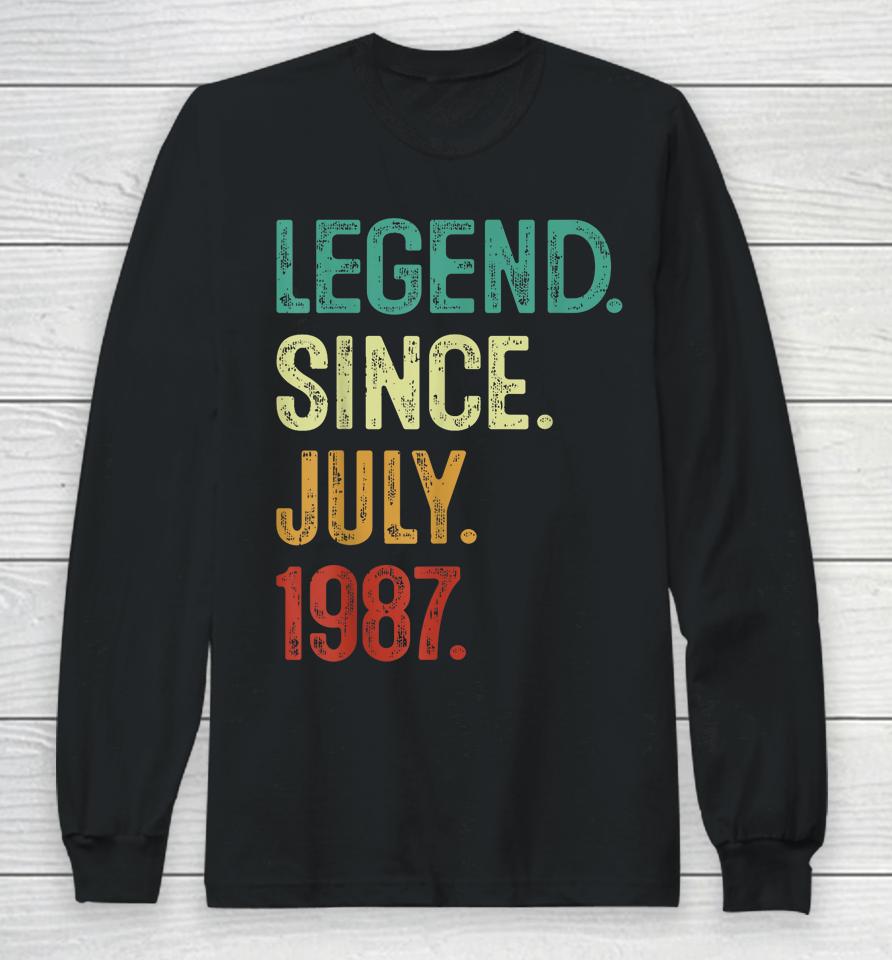 36 Years Old Legend Since July 1987 36Th Birthday Long Sleeve T-Shirt