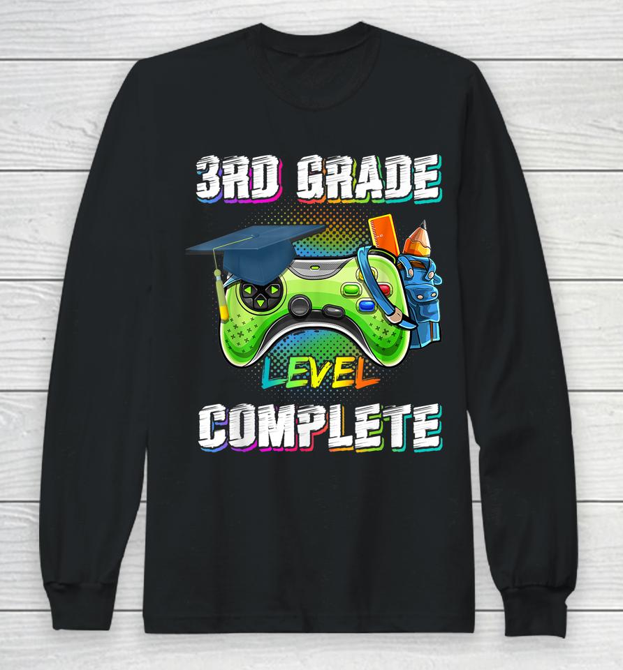 3Rd Grade Level Complete Class Of 2022 Graduation Gamer Long Sleeve T-Shirt