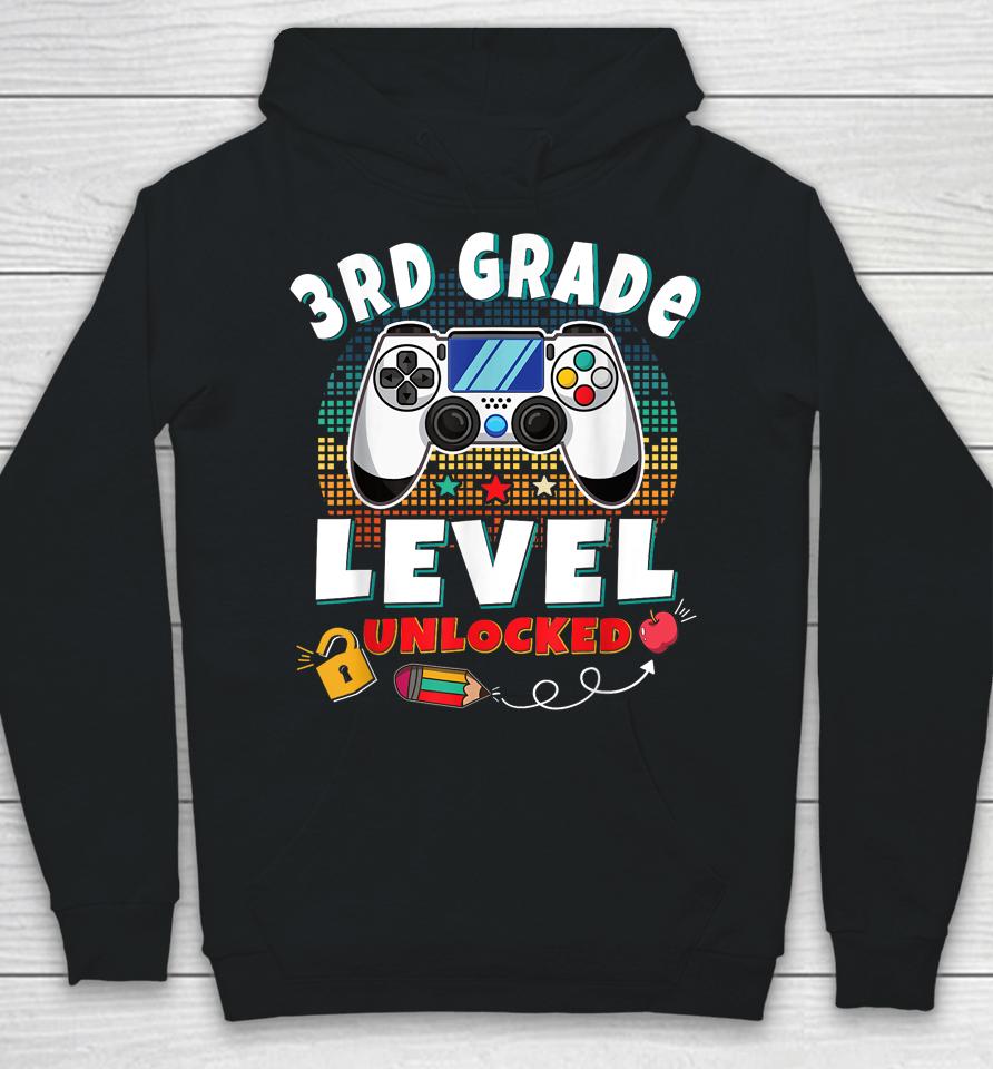 3Rd Grade Level Unlocked Video Game Back To School Boys Hoodie