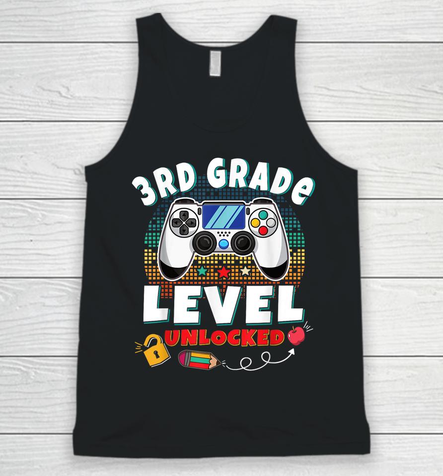 3Rd Grade Level Unlocked Video Game Back To School Boys Unisex Tank Top