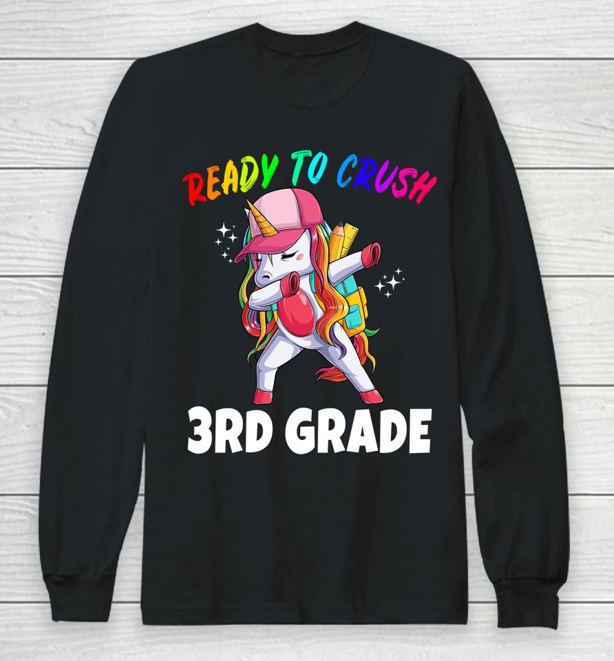 3Rd Grade Unicorn First Day Of School Gift Girls Rainbow Long Sleeve T-Shirt