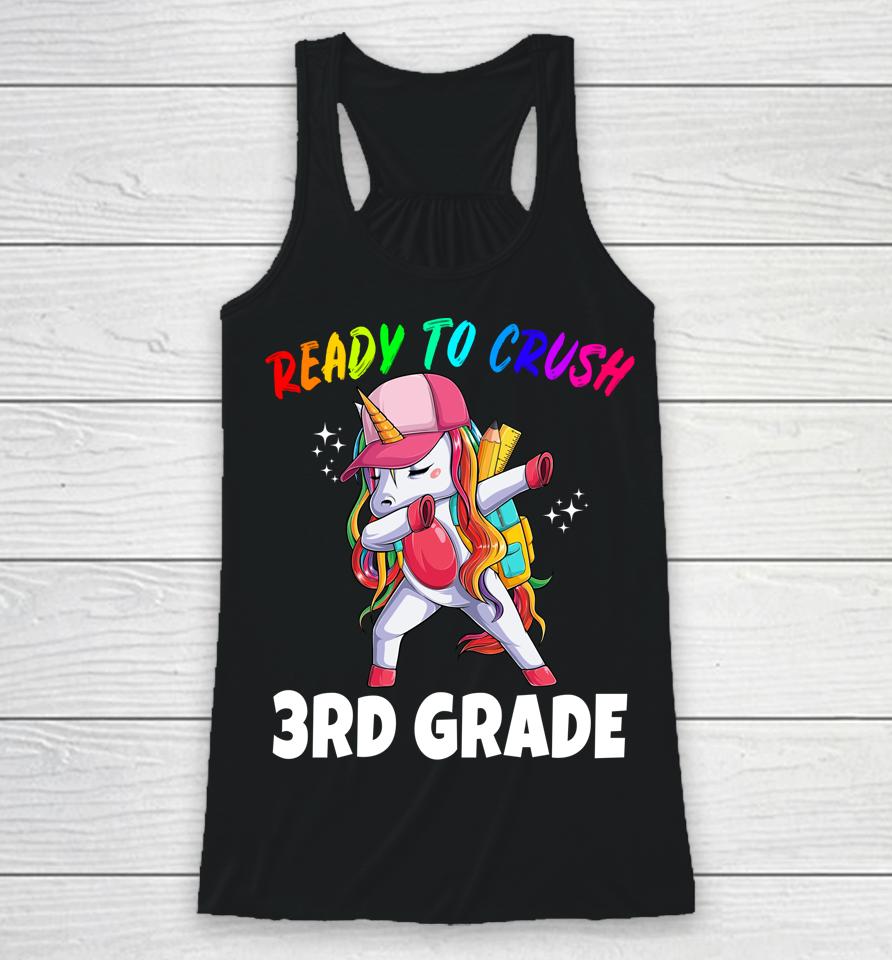 3Rd Grade Unicorn First Day Of School Gift Girls Rainbow Racerback Tank