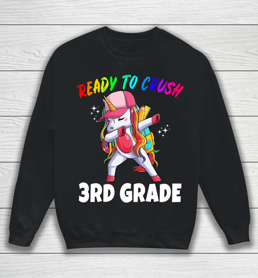 3Rd Grade Unicorn First Day Of School Gift Girls Rainbow Sweatshirt