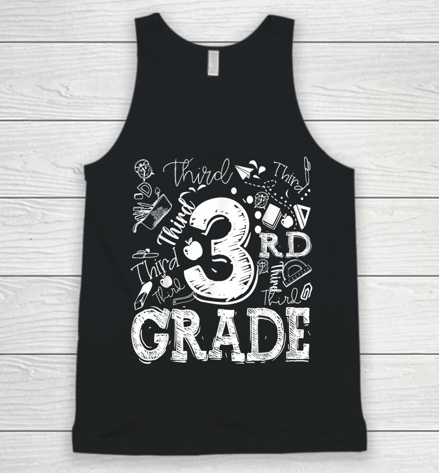 3Rd Third Grade Typography Team Kids Teacher Back To School Unisex Tank Top