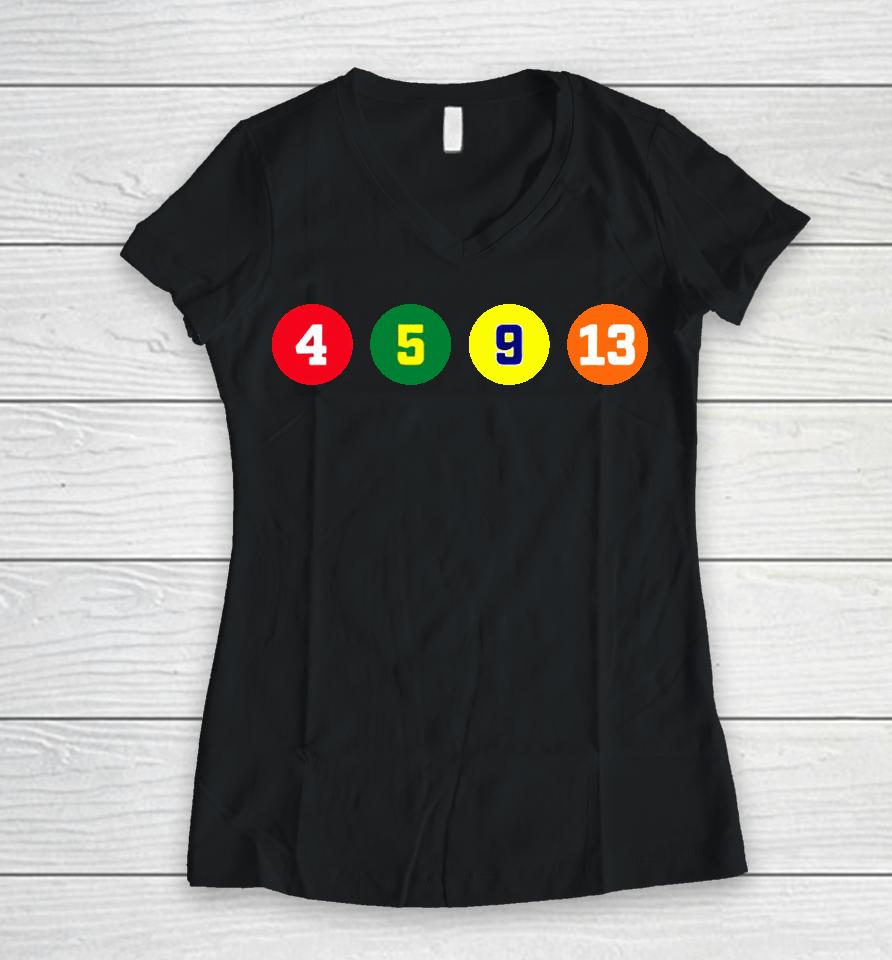 4 5 9 13 Women V-Neck T-Shirt
