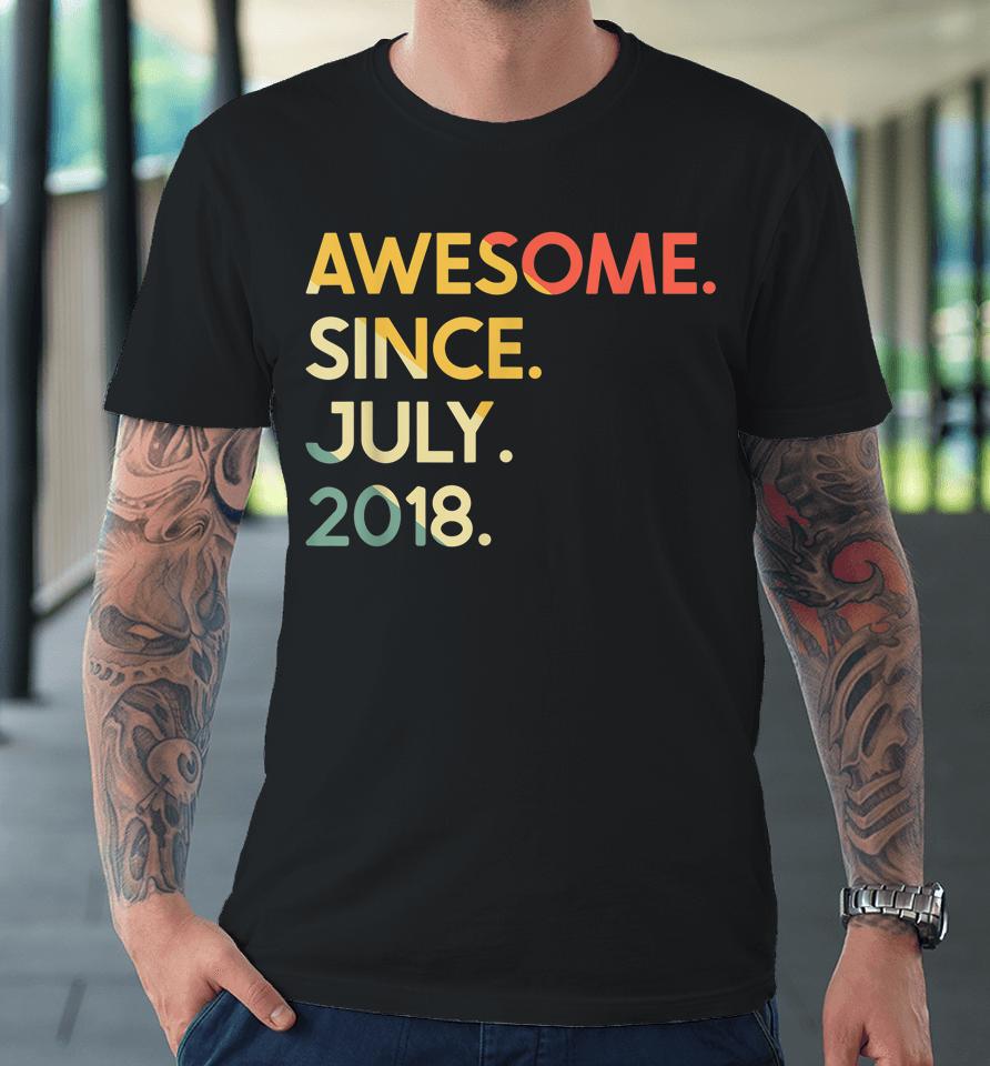 4 Years Old Vintage Legend Since July 2018 4Th Birthday Premium T-Shirt