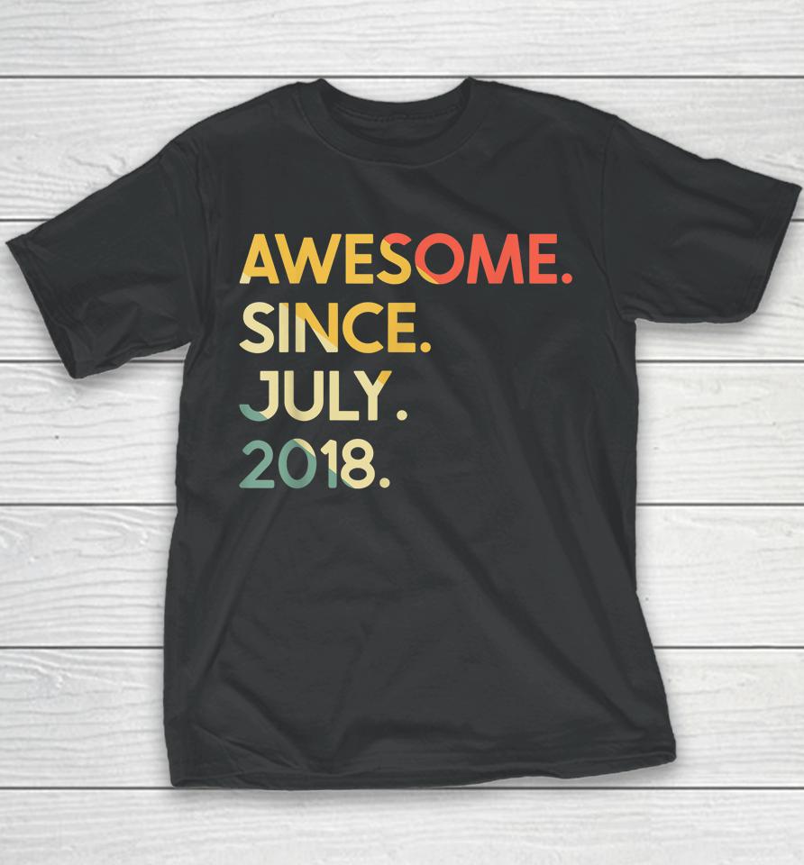 4 Years Old Vintage Legend Since July 2018 4Th Birthday Youth T-Shirt