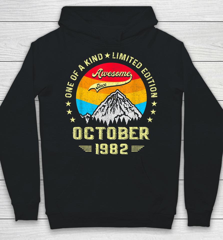 40 Year Old Awesome Since October 1982 Vintage 40Th Birthday Hoodie