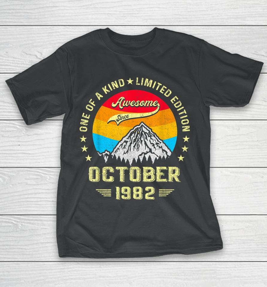 40 Year Old Awesome Since October 1982 Vintage 40Th Birthday T-Shirt