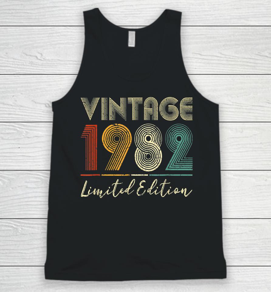 40 Year Old Gifts Vintage 1982 Limited Edition 40Th Birthday Unisex Tank Top