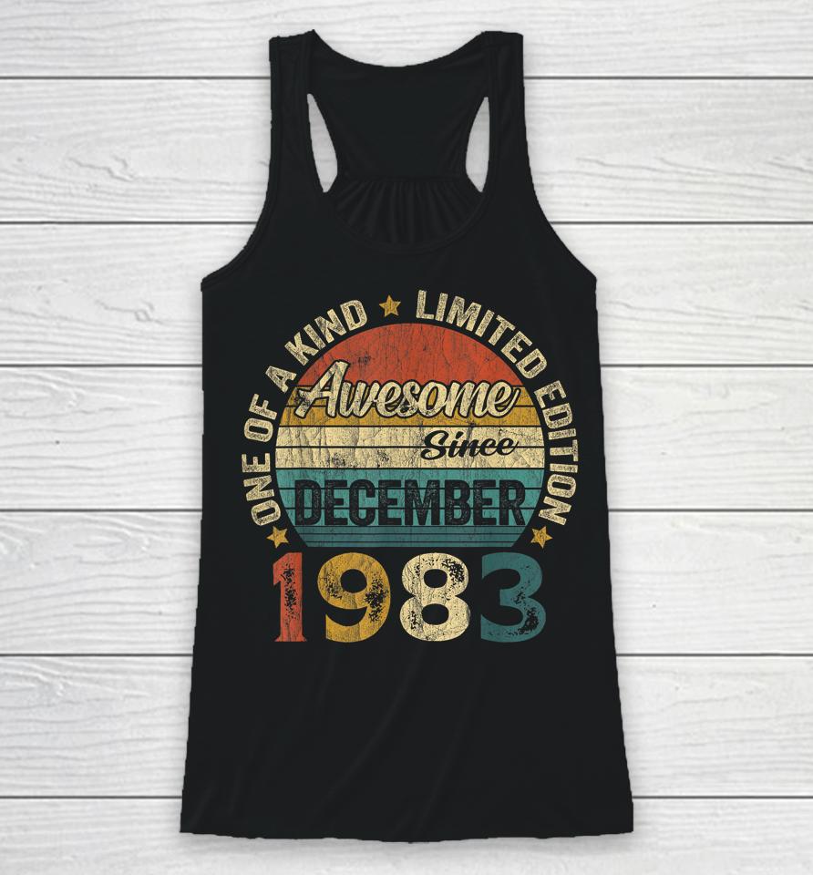40 Years Old December 1983 Vintage 40Th Birthday Gifts Racerback Tank