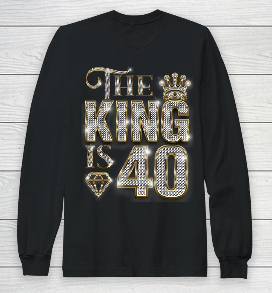 40Th Birthday Decorations 1983 Birthday The King Is 40 Long Sleeve T-Shirt