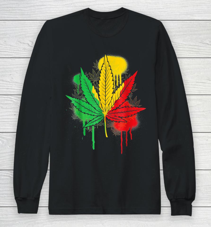 420 Day Marijuana Weed Cannabis Leaf Long Sleeve T-Shirt
