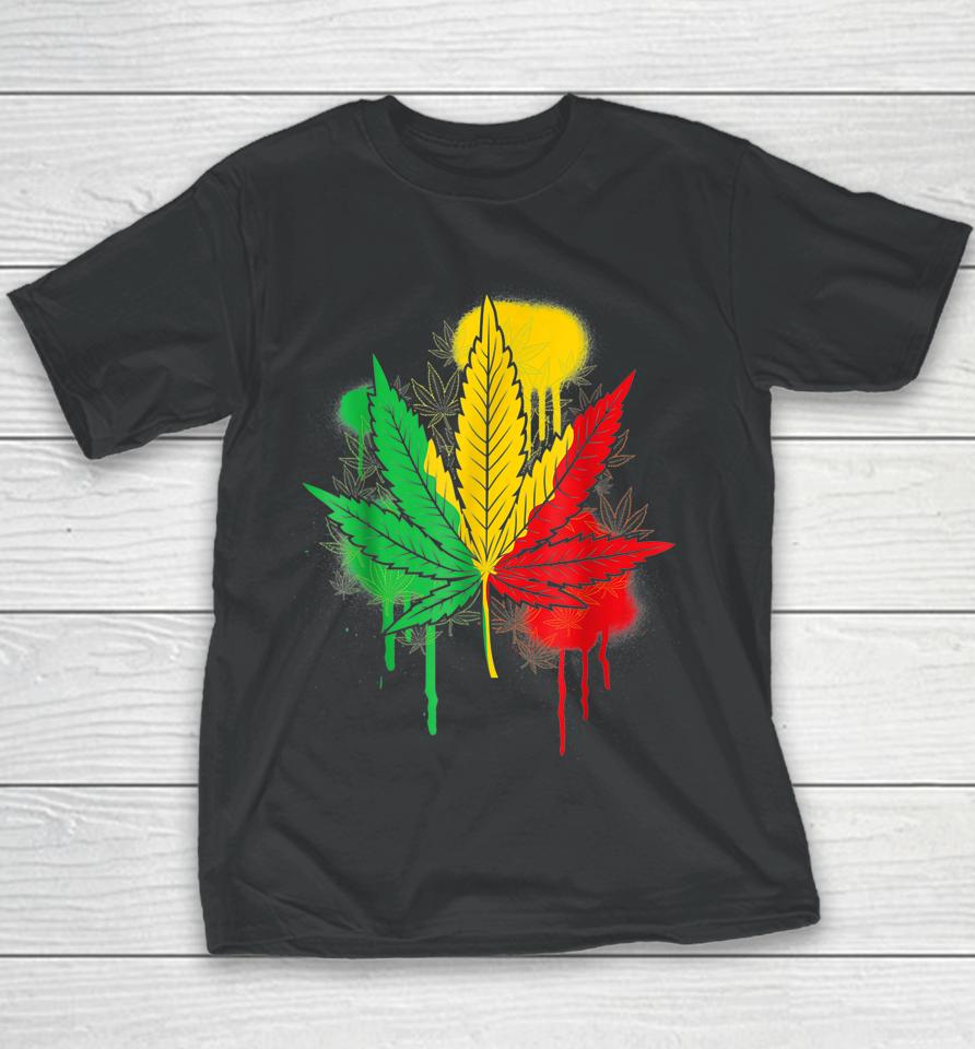 420 Day Marijuana Weed Cannabis Leaf Youth T-Shirt