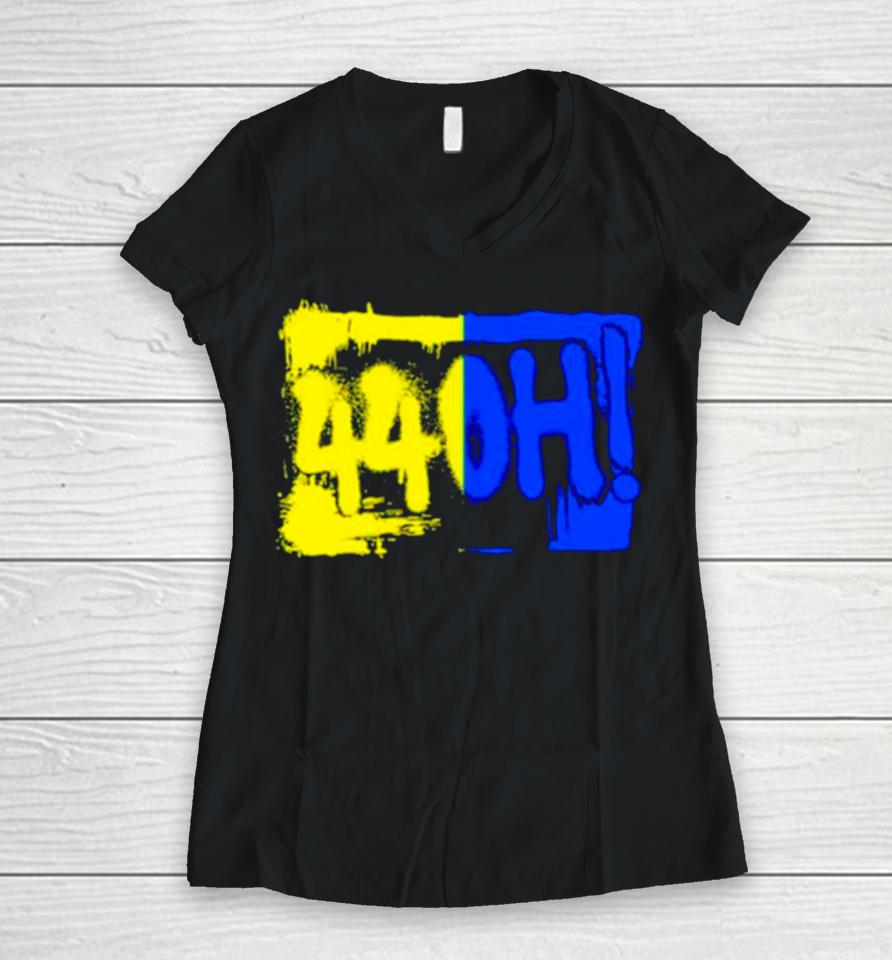 44Oh Ukraine Flag Women V-Neck T-Shirt