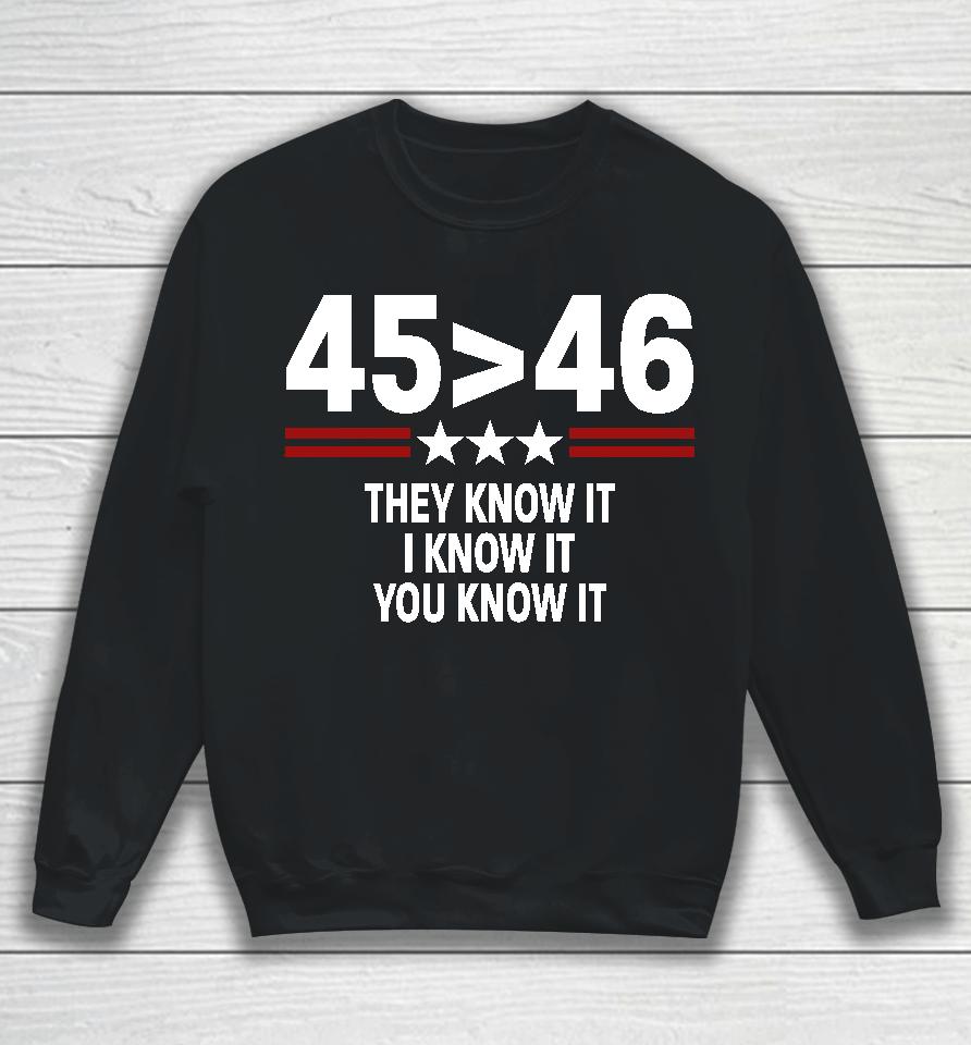 45 46 They Know It I Know It You Know It Sweatshirt