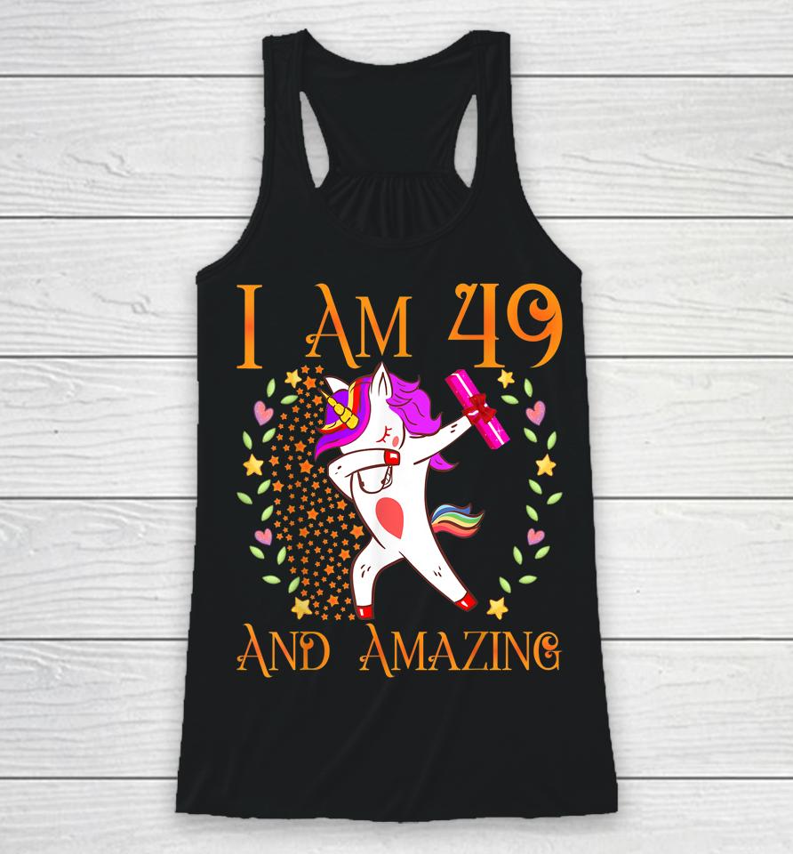 49Th Birthday Shirt For Women Daughter Woman Her 49 Year Old Racerback Tank