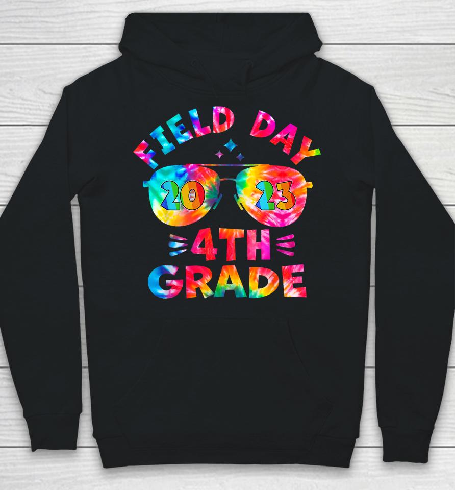 4Th Grade Field Day 2023 Tie Dye Sunglasses Teacher Kids Hoodie