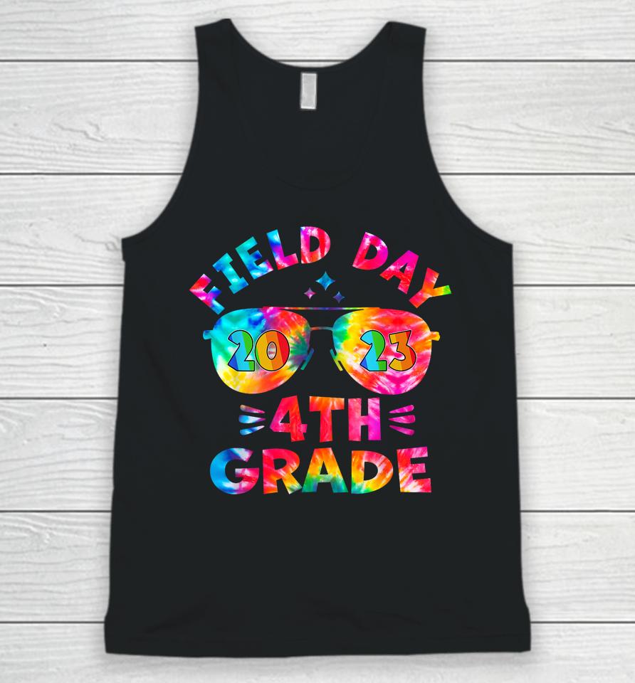 4Th Grade Field Day 2023 Tie Dye Sunglasses Teacher Kids Unisex Tank Top