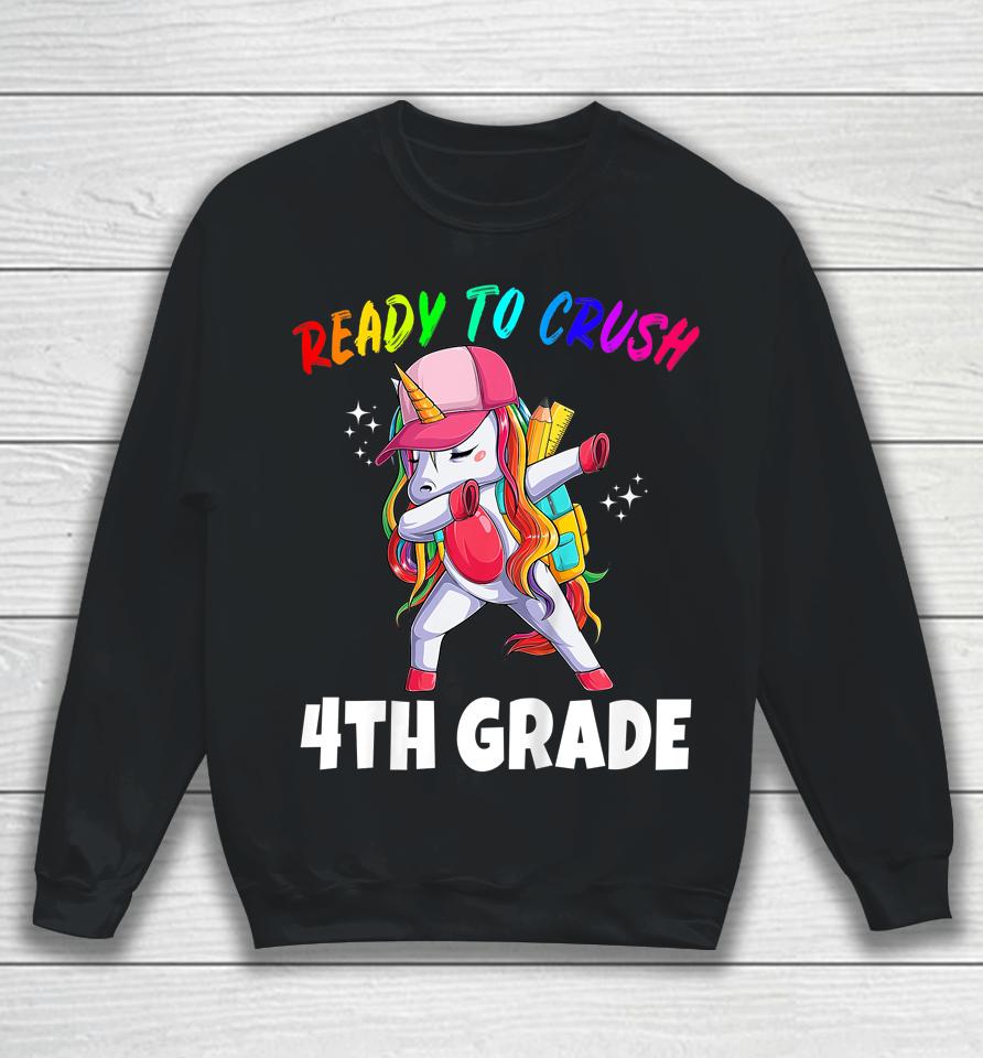 4Th Grade Unicorn First Day Of School Gift Girls Rainbow Sweatshirt