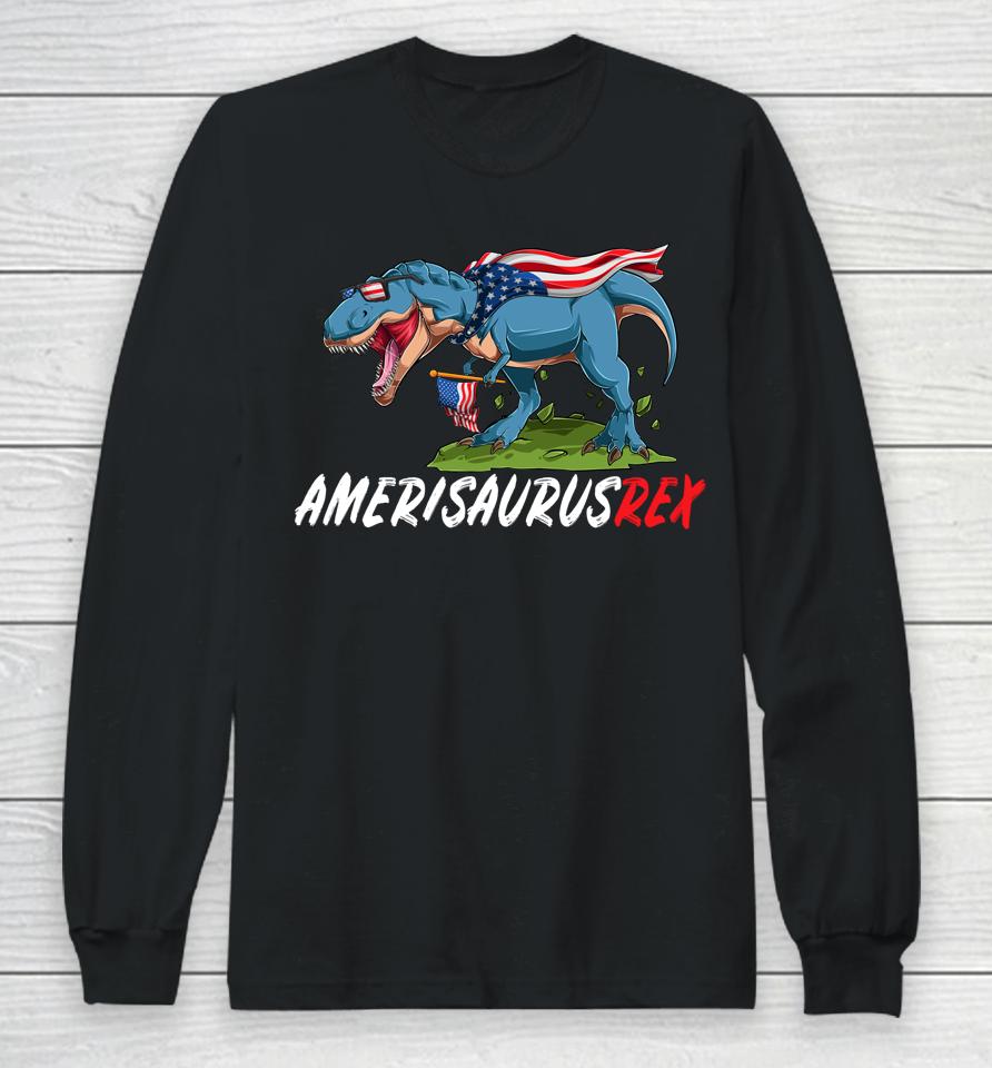 4Th July T Rex America Dinosaur Independence Day Patriot Usa Long Sleeve T-Shirt