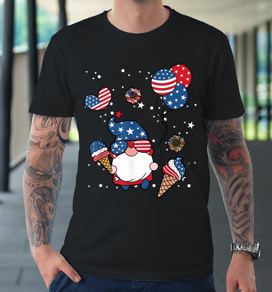 4Th Of July 2022 Gnomes Patriotic Gnome Funny American Flag Premium T-Shirt