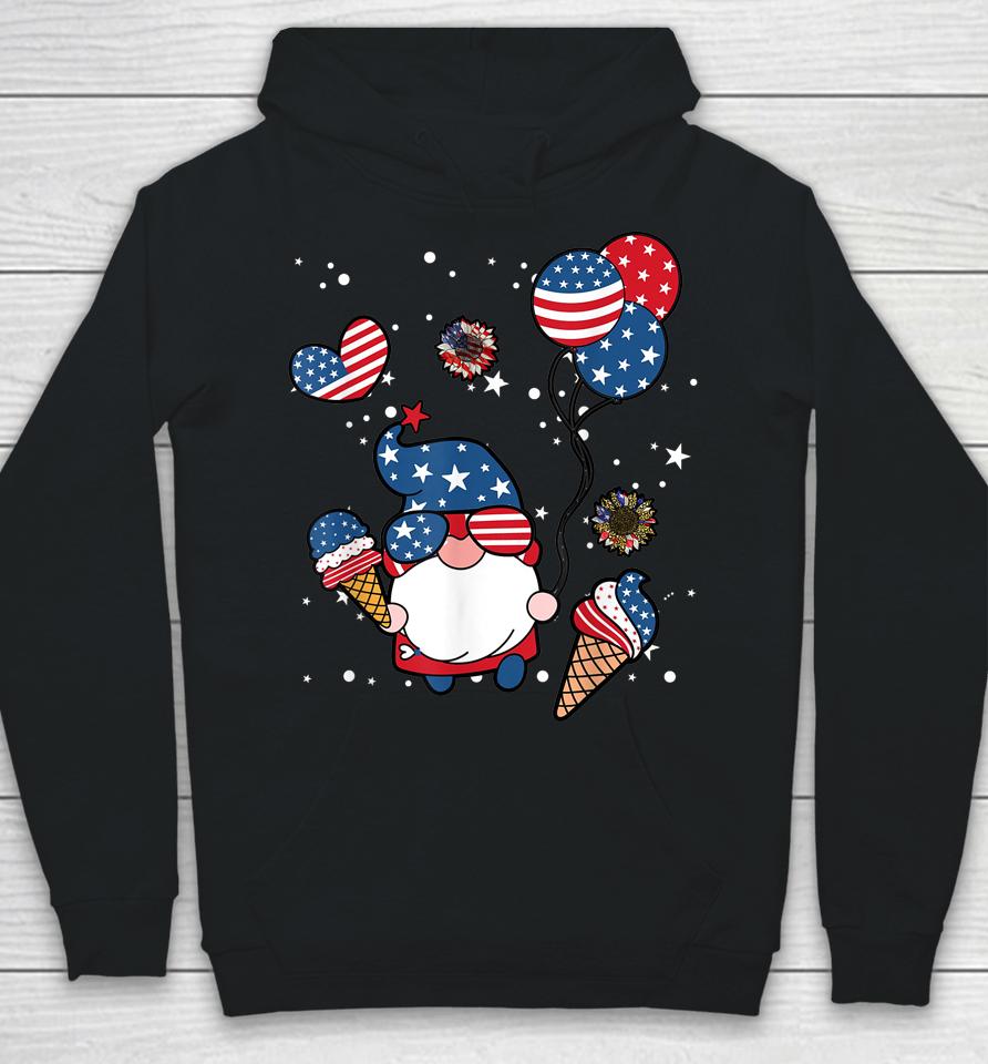 4Th Of July 2022 Gnomes Patriotic Gnome Funny American Flag Hoodie