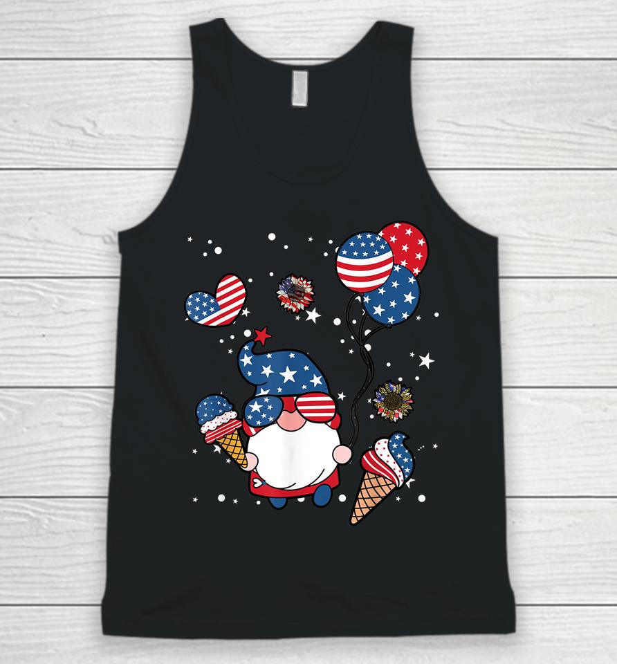 4Th Of July 2022 Gnomes Patriotic Gnome Funny American Flag Unisex Tank Top
