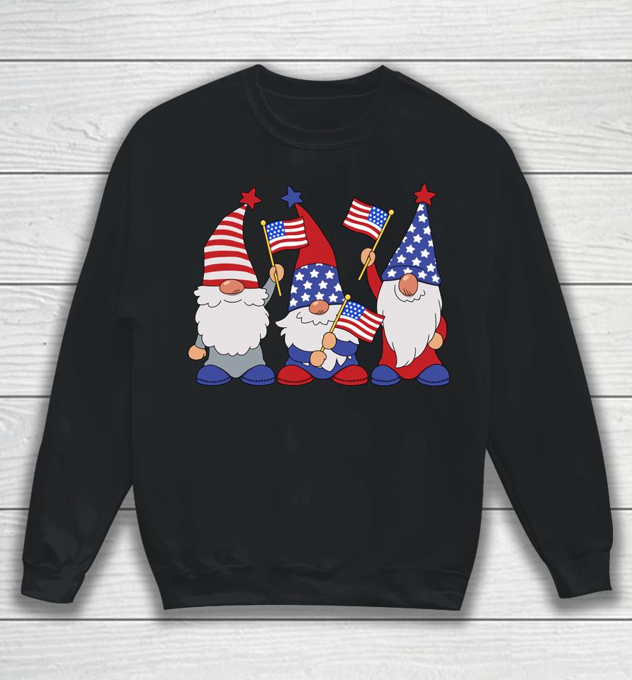 4Th Of July 2022 Patriotic Gnomes Funny American Usa Sweatshirt