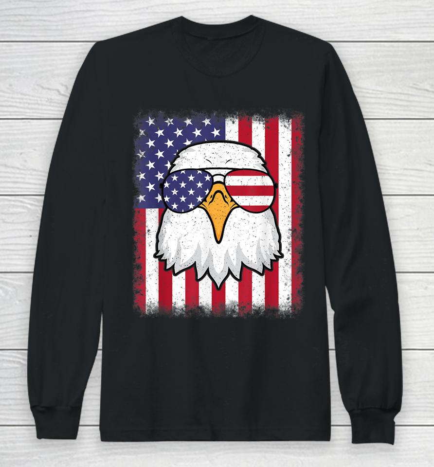 4Th Of July American Flag Patriotic Eagle Usa Long Sleeve T-Shirt