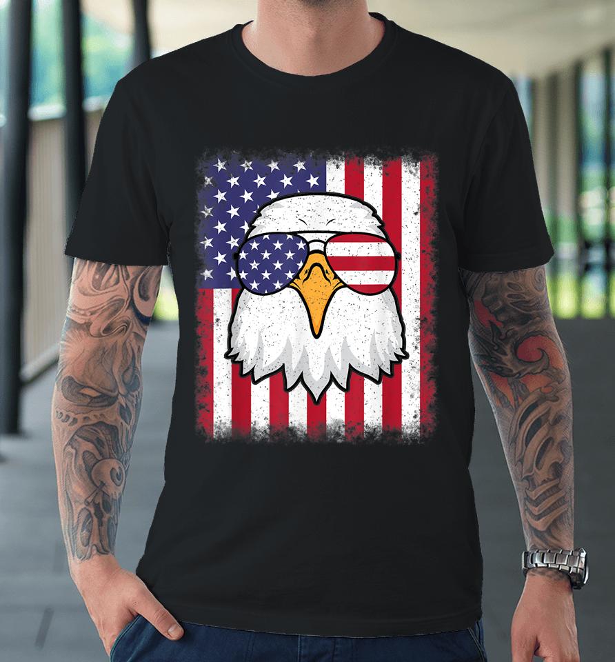 4Th Of July American Flag Patriotic Eagle Usa Premium T-Shirt